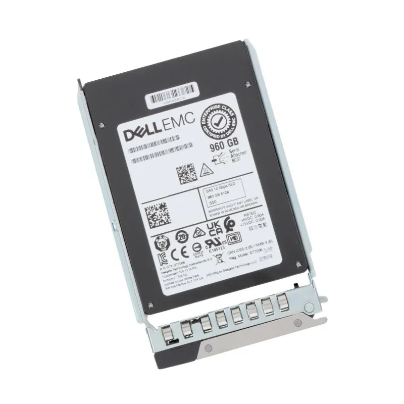 Dell 345-BEXI is a 960GB 2.5-inch SAS 24Gbps hot-plug SSD with TLC NAND for read-intensive workloads. Delivers up to 4200MB/s seq read, 600K IOPS rand read, 1 DWPD endurance. ISE 512e compatible with