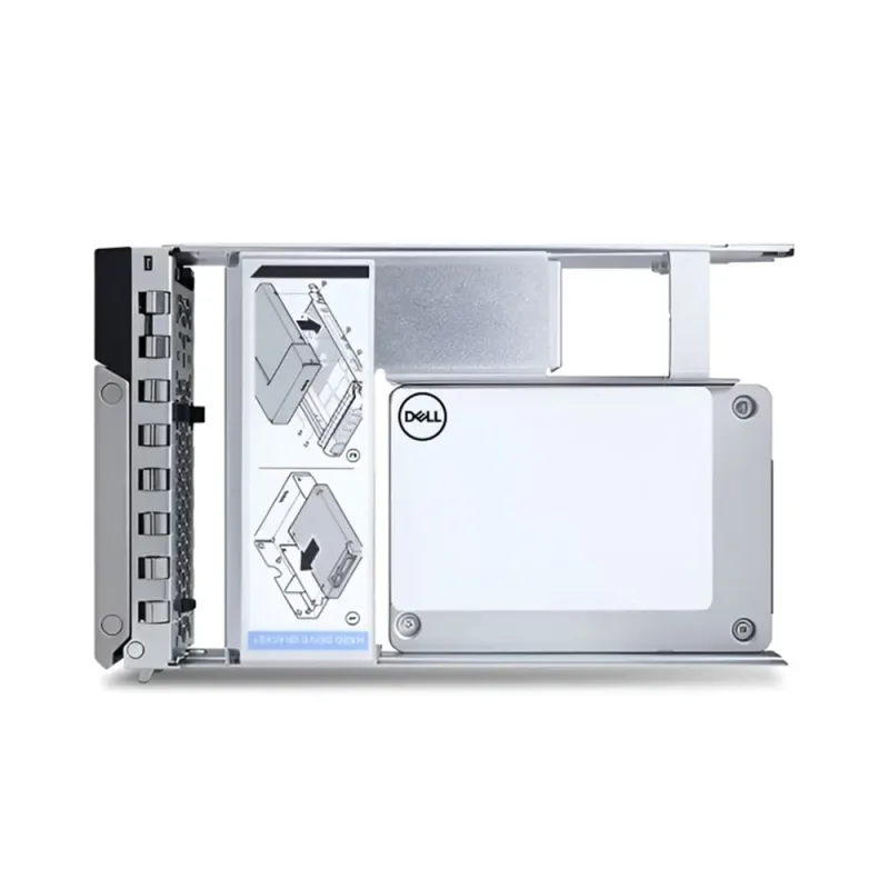 Dell 345-BGDH 960GB SAS 24Gbps ISE Read-Intensive 512e 2.5-inch SFF enterprise SSD with 1DWPD endurance, hot-swap capability, and hybrid carrier support for Dell PowerEdge servers.