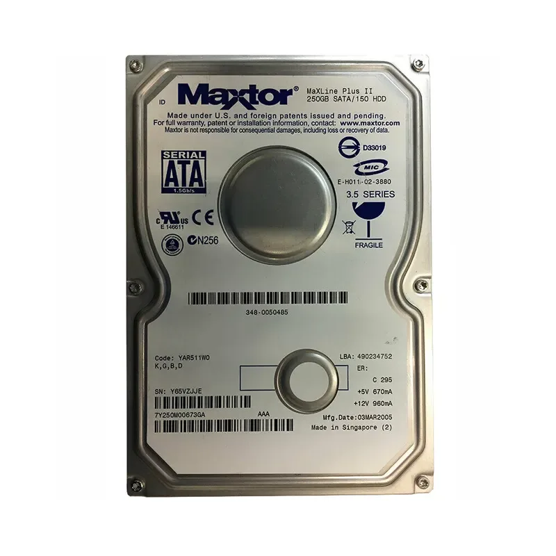 348-0050485 - Maxtor 250GB 7200RPM SATA 1.5Gb/s 3.5-inch Hard Drive