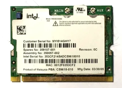 350057-002 - HP Mini PCI IEEE 11MBps 802.11b/g Wireless LAN (WLAN) Network Interface Card