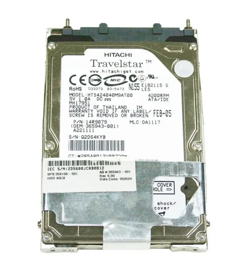 359108-001 - HP 40GB 4200RPM ATA-100 IDE 2.5-inch Hard Drive