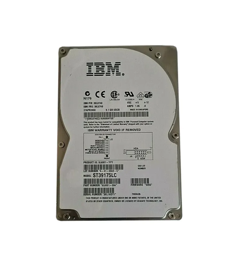 36L8748 - IBM 9GB 7200RPM Ultra2 Wide SCSI 3.5-inch Hard Drive