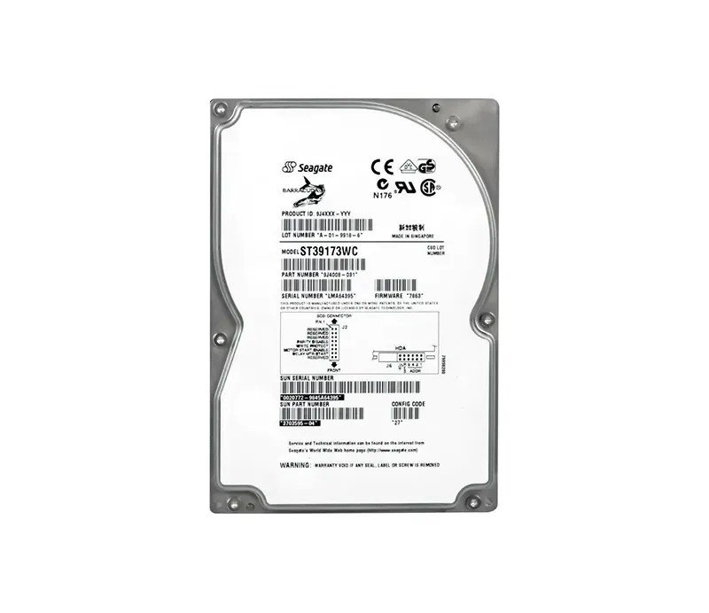 370-3595-04 - Sun 9.1GB 7200RPM Ultra Wide SCSI 80-Pin 3.5-inch Hard Drive