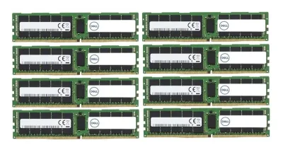 370-AESC - Dell 256GB Kit (8X32GB) DDR4-2933MHz PC4-23400 ECC Registered CL21 288-Pin RDIMM 1.2V Dual Rank Memory