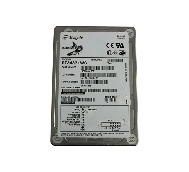 3702367-02 - Sun 4GB 7200RPM Ultra Wide SCSI 3.5-inch Hard Drive