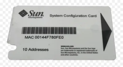 371-0795 - Sun System Configuration Card with 10 MAC Addresses for Fire V210 / V240