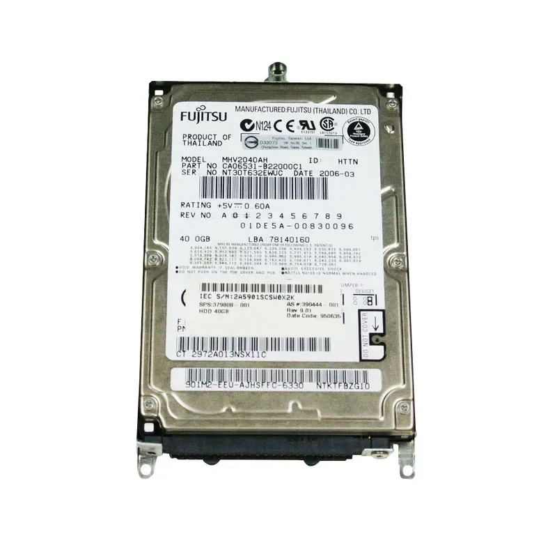 379808-001 - HP 40GB 5400RPM ATA-100 2.5-inch Hard Drive
