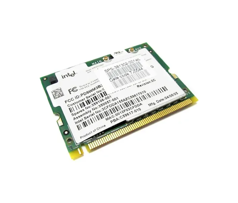 381302-001 - HP Mini PCI IEEE 11MBps 802.11b/g Wireless Lan (WLAN) Network Interface Card