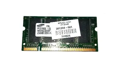 381394-001 - HP 256MB DDR-266MHz PC2100 non-ECC Unbuffered CL2.5 200-Pin SoDimm 2.5V Memory Module