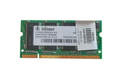 383480-001 - HP 256MB DDR-333MHz PC2700 non-ECC Unbuffered CL2 200-Pin SoDimm 2.5V Memory Module