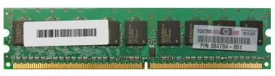 384704-051 - HP 512MB DDR2-667MHz PC2-5300 ECC Unbuffered CL5 240-Pin DIMM 1.8V Memory Module