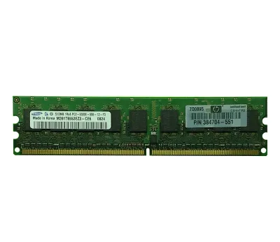 384704-551 - HP 512MB DDR2-667MHz PC2-5300 ECC Unbuffered CL5 240-Pin DIMM 1.8V Memory Module