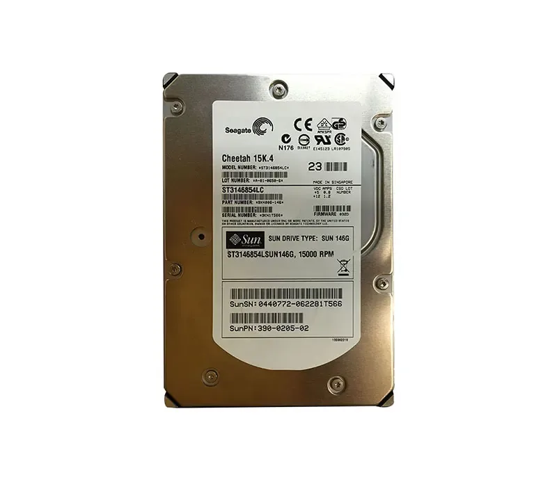 390-0205-02 - Sun 146GB 15000RPM Ultra-320 SCSI Hot-Pluggable LVD 80-Pin 3.5-inch Hard Drive