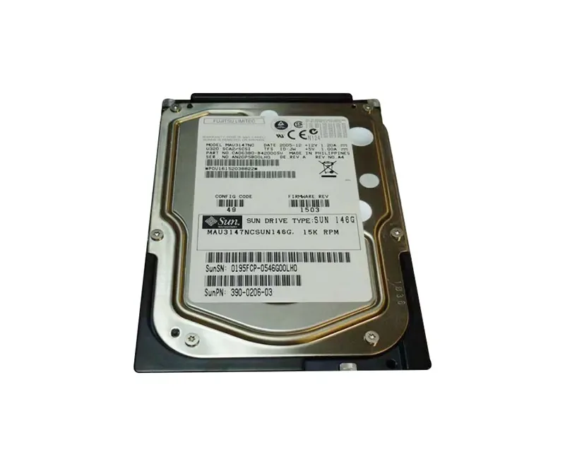 390-0206-01 - Sun 146GB 15000RPM Ultra-320 SCSI LVD Hot-Pluggable 80-Pin 3.5-inch Hard Drive