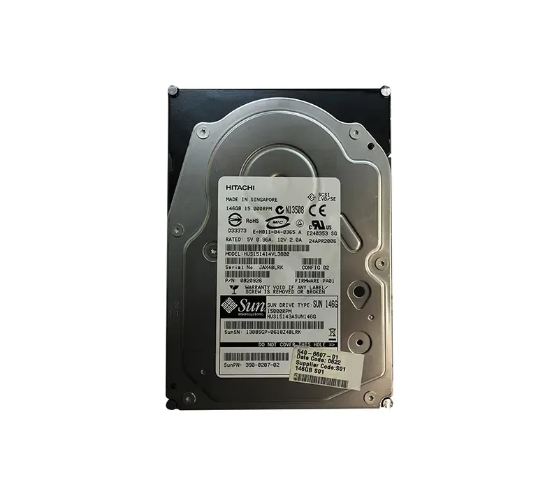 390-0207 - Sun 146GB 15000RPM Ultra-320 SCSI LVD Hot-Pluggable 80-Pin 3.5-inch Hard Drive