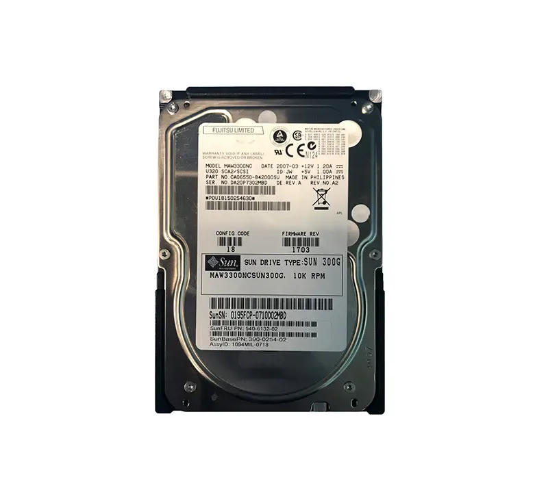 390-0254 - Sun 300GB 10000RPM Ultra-320 SCSI LVD Hot-Pluggable 80-Pin 3.5-inch Hard Drive