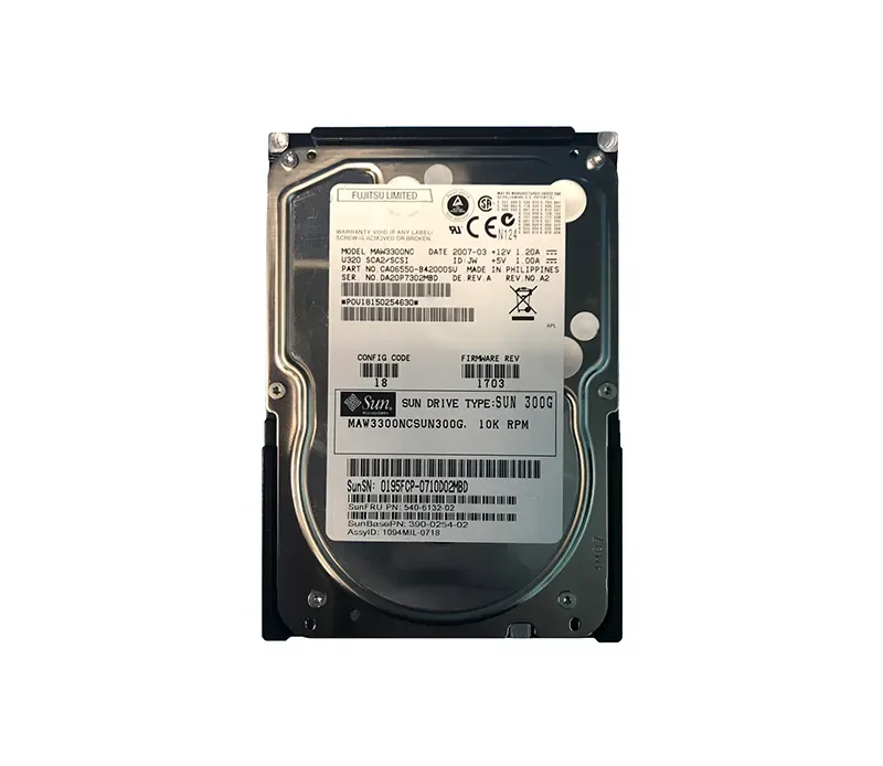 390-0254-02 - Sun 300GB 10000RPM Ultra-320 SCSI 8MB Cache 80-Pin 3.5-inch Hard Drive