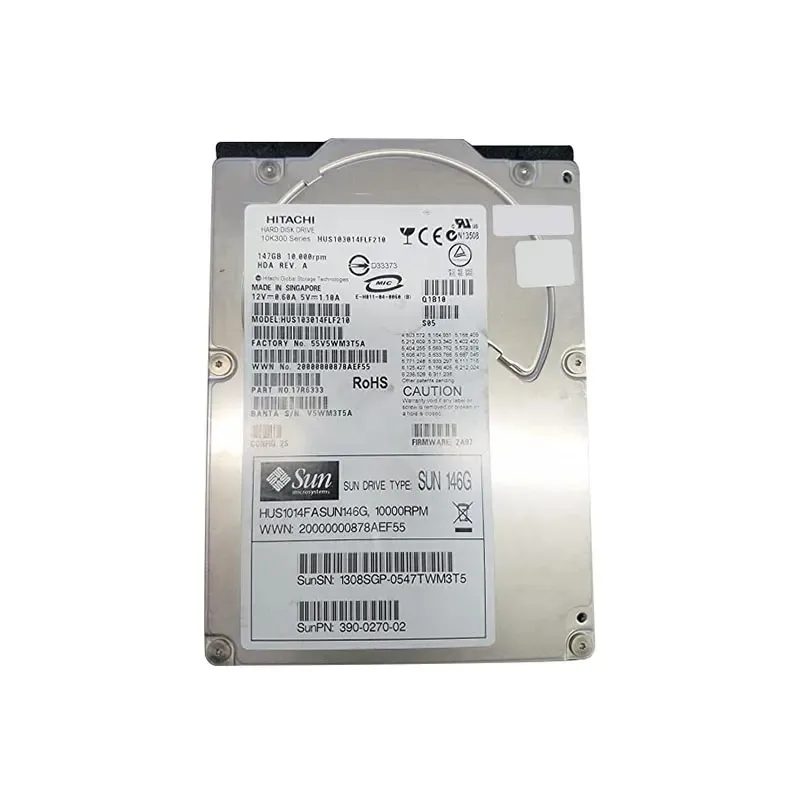 390-0270 - Sun 146GB 10000RPM Fibre Channel 2GB/s Hot-Pluggable 3.5-inch Hard Drive