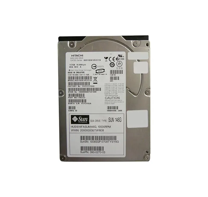 390-0270-03 - Sun 146GB 10000RPM Fibre Channel 2GB/s Hot-Pluggable 3.5-inch Hard Drive