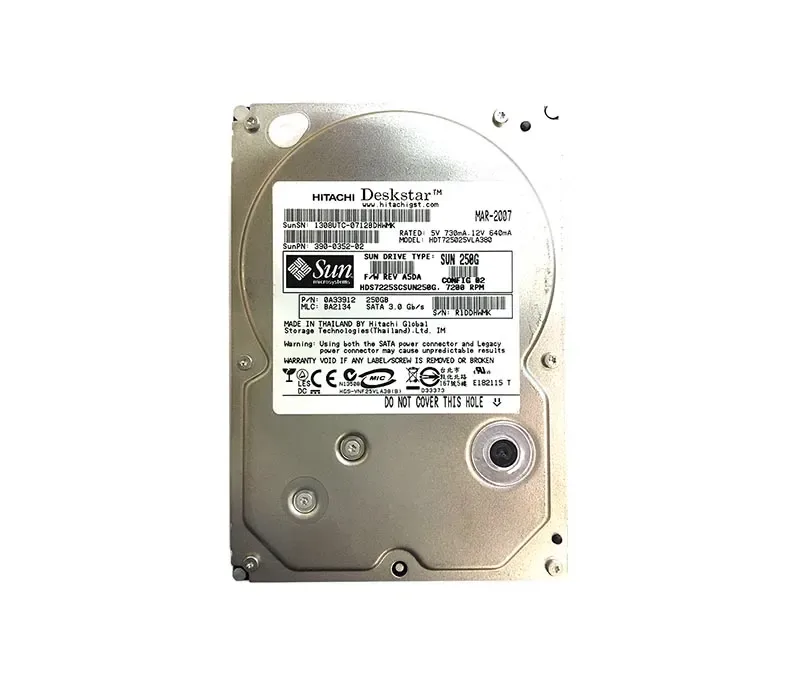 390-0352 - Sun 250GB 7200RPM SATA 3Gb/s 8MB Cache 3.5-inch Hard Drive