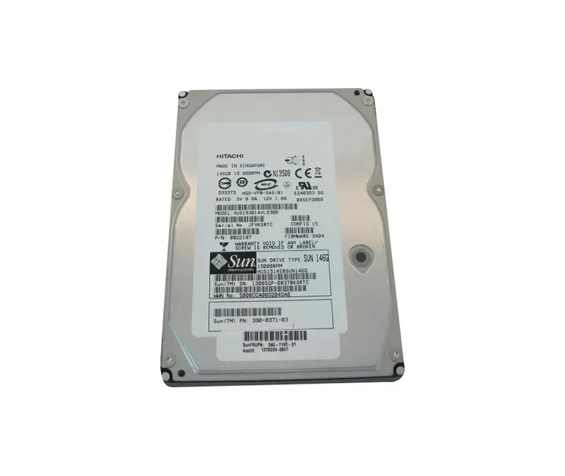 390-0371 - Sun 146GB 15000RPM SAS 3GB/s Hot-Pluggable 3.5-inch Hard Drive
