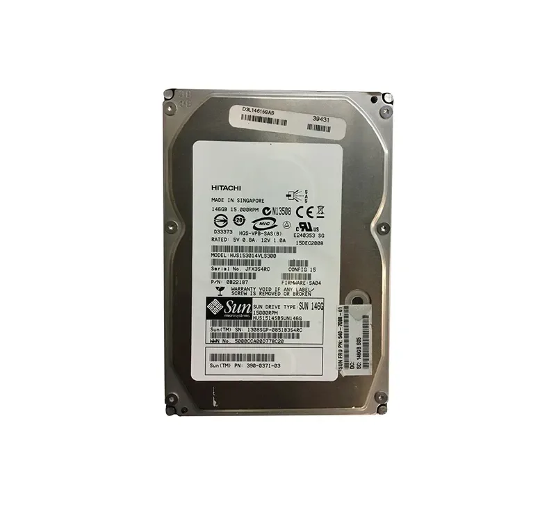 390-0371-03 - Sun 146GB 15000RPM SAS 3Gb/s 3.5-inch Hard Drive