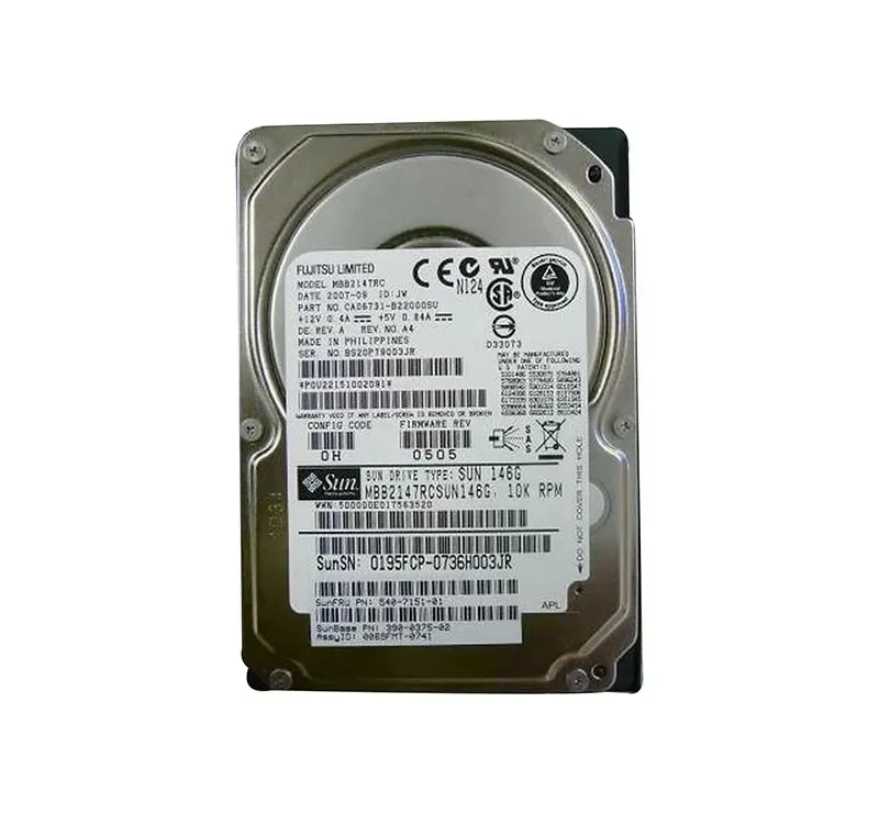 390-0375-02 - Sun 146GB 10000RPM SAS 3GB/s Hot-Pluggable 2.5-inch Hard Drive
