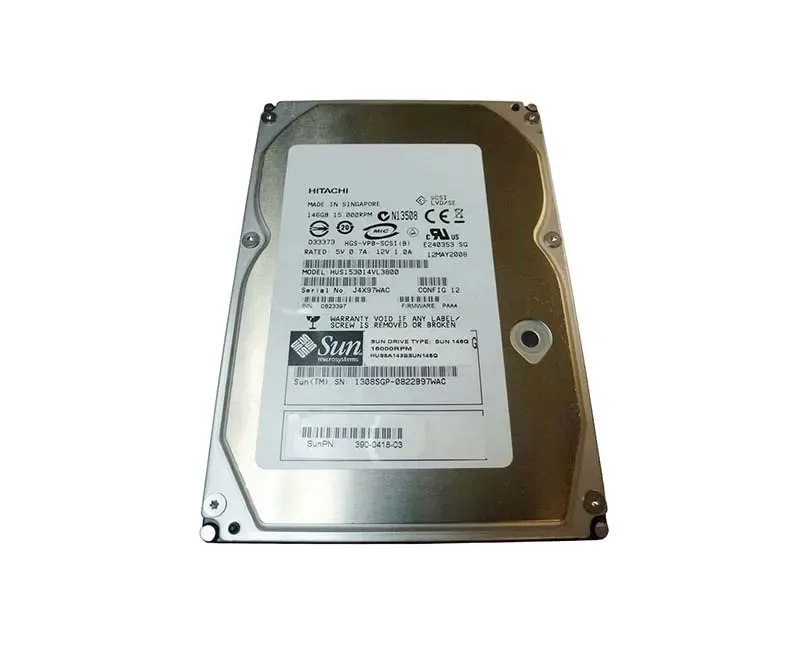 390-0418-02 - Sun 146GB 15000RPM Ultra-320 SCSI LVD Hot-Pluggable 80-Pin 3.5-inch Hard Drive