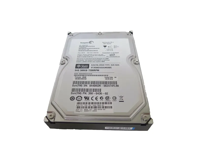 390-0436-02 - Sun 500GB 7200RPM SAS 3GB/s 3.5-inch Hard Drive