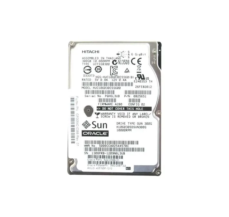 390-0487 - Sun 300GB 10000RPM 2.5-inch SAS 6GB/s 16MB Cache Hot-Pluggable Hard Drive