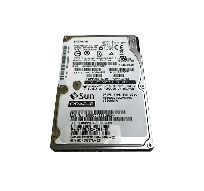 390-0487-02 Sun 300GB 10000RPM SAS 6GB/s 16MB Cache Hot-Swappable 2.5-inch Hard Drive