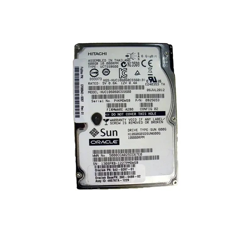390-0488 - Sun 600GB 10000RPM SAS 6.0Gb/s 2.5-inch Hard Drive with Caddy