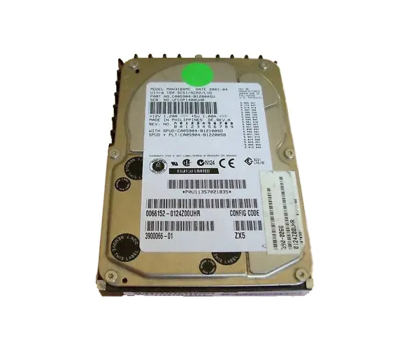 3900066-02 - Sun 18.2GB 10000RPM Ultra-160 SCSI LVD Hot-Pluggable 80-Pin 3.5-inch Hard Drive