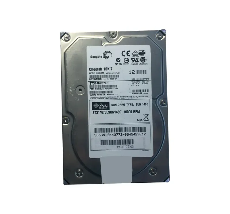 3900177-01 - Sun 146GB 10000RPM Ultra-320 SCSI LVD Hot-Pluggable 80-Pin 3.5-inch Hard Drive