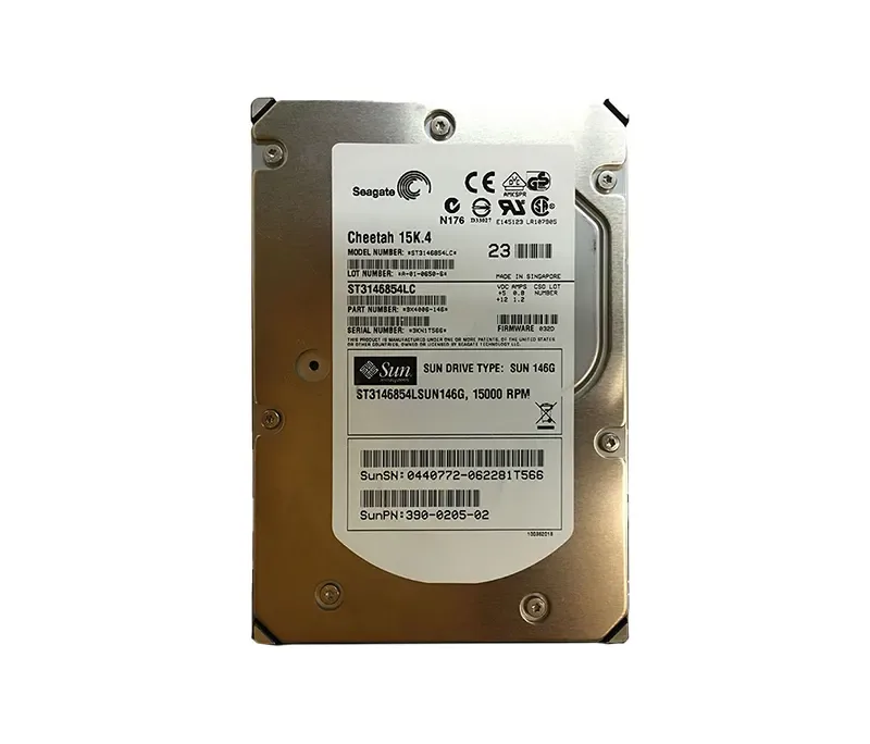 3900205-02 - Sun 146GB 15000RPM Ultra-320 SCSI LVD Hot-Pluggable 8MB Cache 80-Pin 3.5-inch Hard Drive