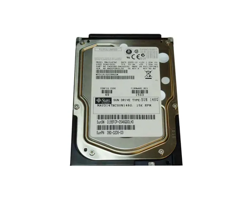 3900206-02 - Sun 146GB 15000RPM Ultra 320 SCSI 3.5-inch Hard Drive