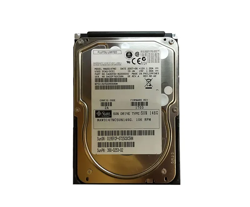 3900253-02 - Sun 146GB 10000RPM Ultra-320 SCSI LVD Hot-Pluggable 80-Pin 3.5-inch Hard Drive