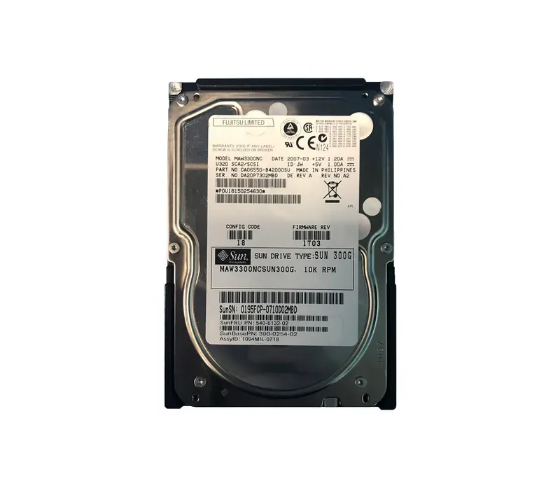 3900254-02 - Sun 300GB 10000RPM Ultra-320 SCSI LVD Hot-Pluggable 80-Pin 3.5-inch Hard Drive