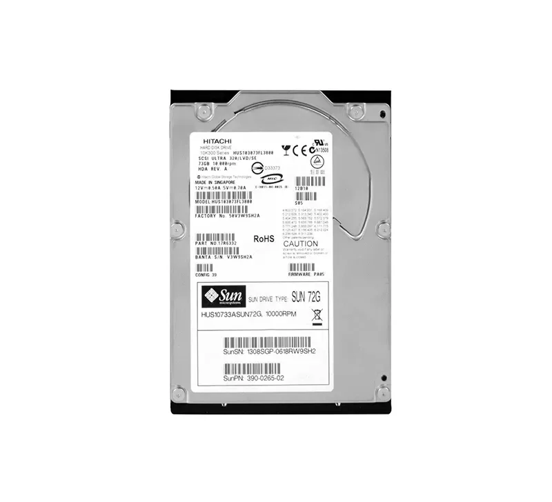 3900265-01 - Sun 73GB 10000RPM Ultra-320 SCSI LVD Hot-Pluggable 80-Pin 3.5-inch Hard Drive