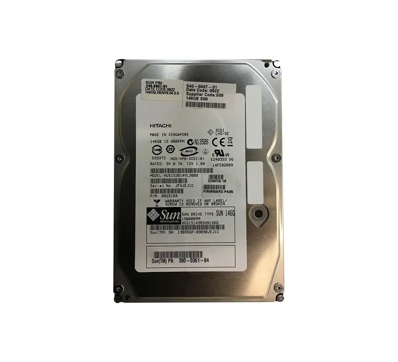 3900361-01 - Sun 146GB 15000RPM Ultra-320 SCSI LVD Hot-Pluggable 80-Pin 3.5-inch Hard Drive