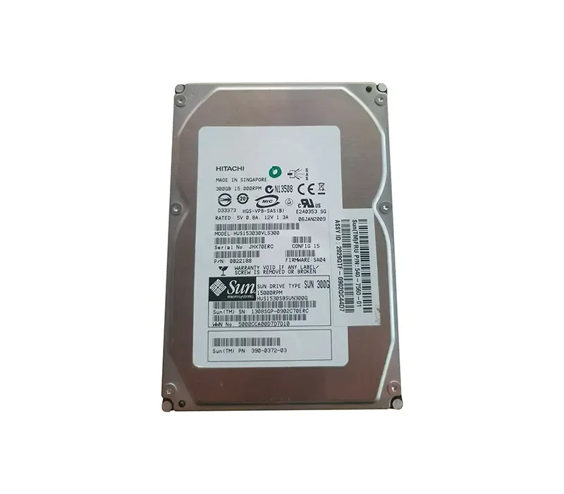 3900372-02 - Sun 300GB 15000RPM SAS 3GB/s Hot-Pluggable 16MB Cache 3.5-inch Hard Drive