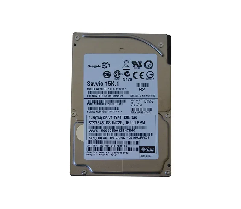 3900382-02 - Sun 73GB 15000RPM SAS 3GB/s 16MB Cache 2.5-inch Hard Drive