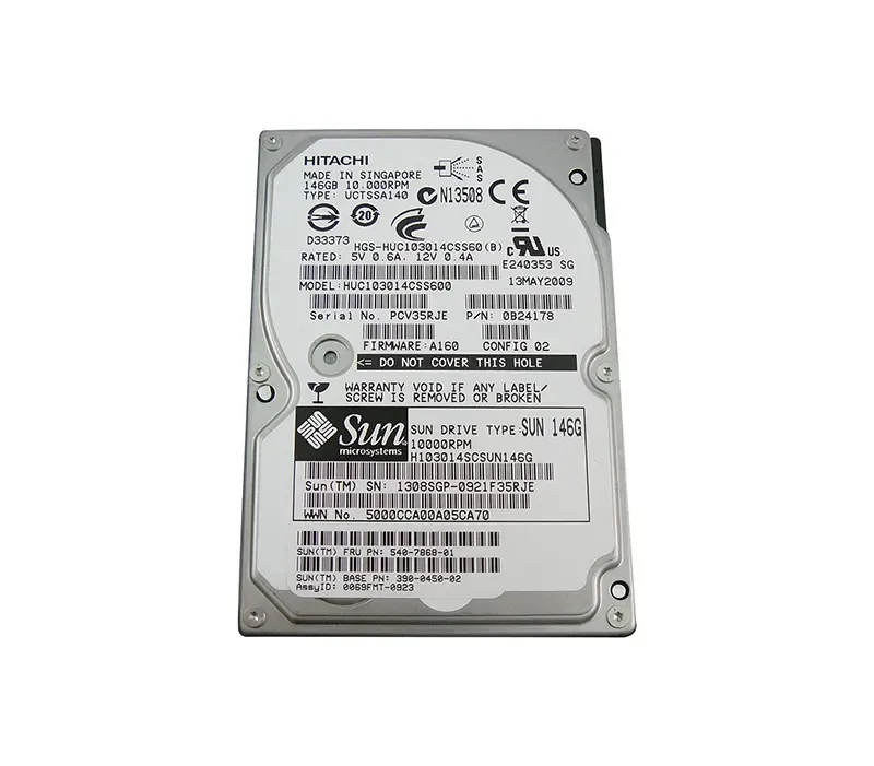 3900450-02 - Sun 147GB 10000RPM SAS 6Gb/s 2.5-inch Hard Drive