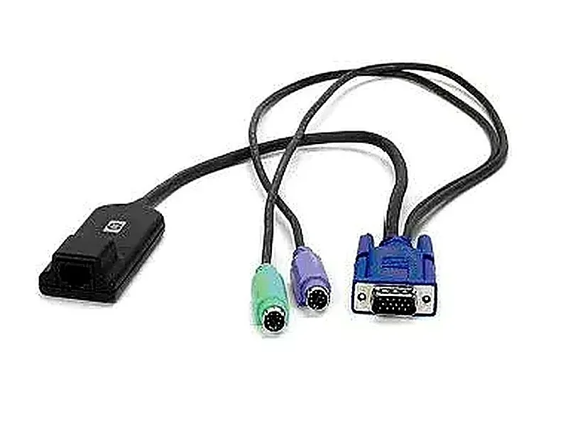 HP 396632-001 1 x Port RJ-45 Female to 2 x PS/2 Jack Male + 1 x VGA Male Console Interface Adapter KVM Cable