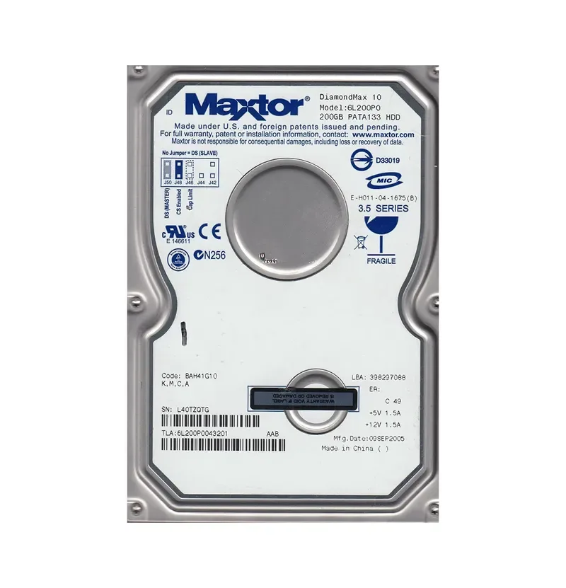398297088 - Maxtor DiamondMax 200GB SATA 3.5-inch Hard Drive