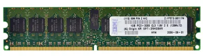 39M5809 - IBM 2GB Kit (2 X 1GB) DDR2-400MHz PC2-3200 ECC Registered CL3 240-Pin DIMM 1.8V Memory