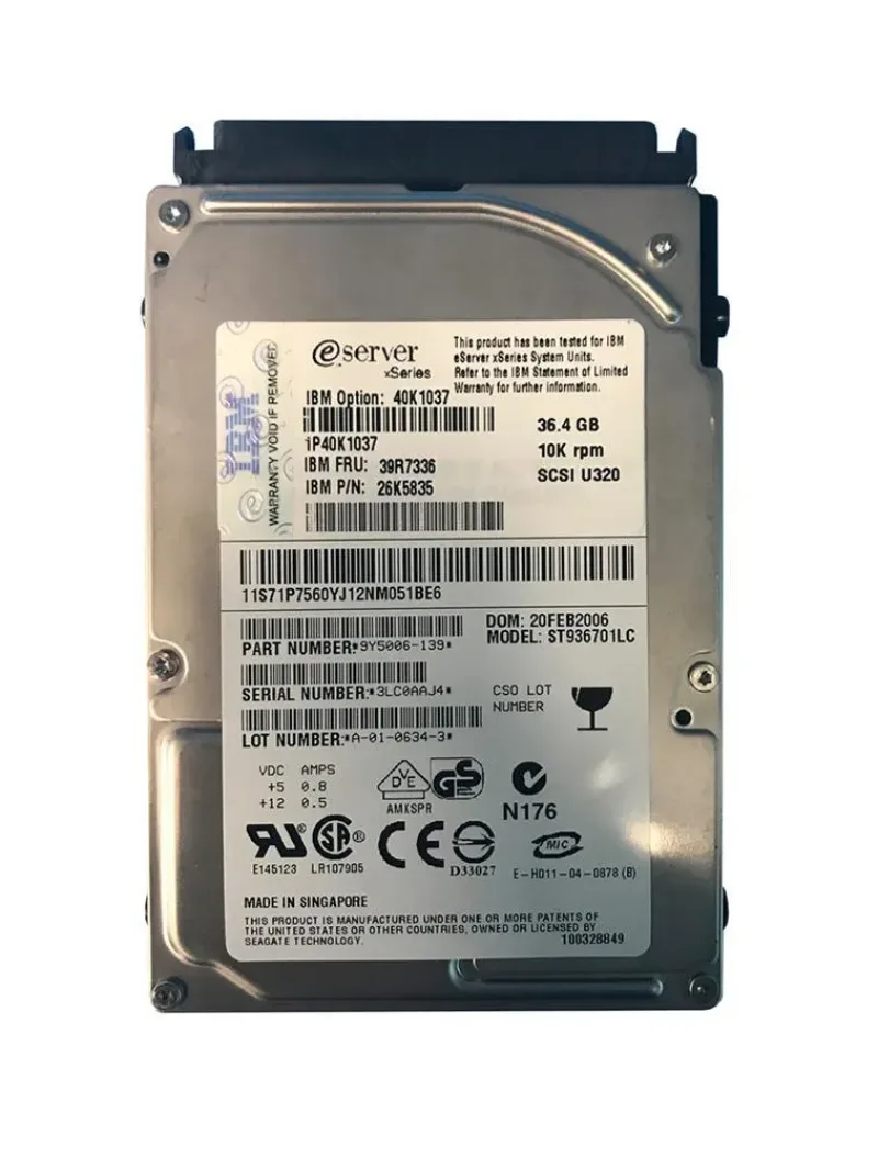 39R7336 - IBM 36.7GB 10000RPM Ultra-320 SCSI SFF SCA 2.5-inch Hard Disk Drive