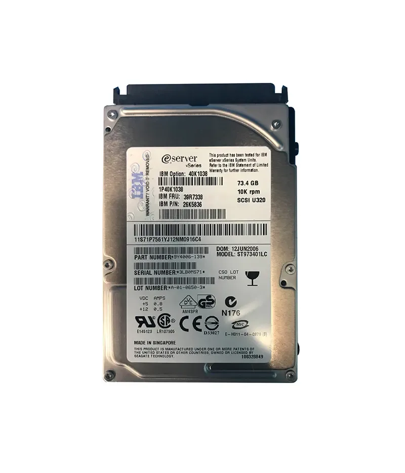 39R7338 - IBM 73.4GB 10000RPM 68-Pin Ultra-320 SCSI 2.5-inch Hard Drive