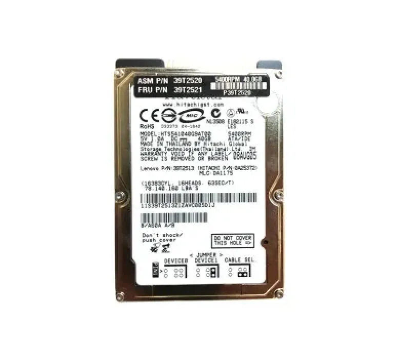 39T2513 - IBM Travelstar 5K100 40GB 5400RPM ATA-100 8MB Cache 2.5-inch Hard Disk Drive