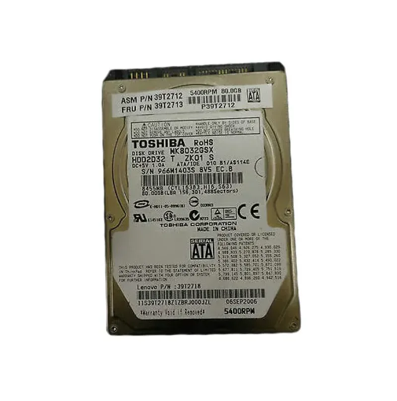 39T2712 - IBM 80GB 5400RPM SATA 1.5Gb/s 2.5-inch Hard Drive
